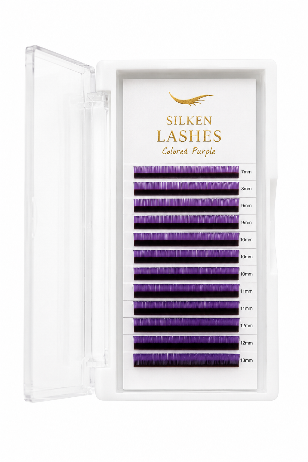 Rzęsy fioletowe MIX 7-13 mm Silken Lashes