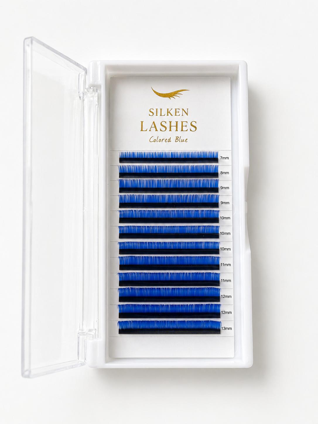 Rzęsy niebieskie MIX 7-13 mm Silken Lashes