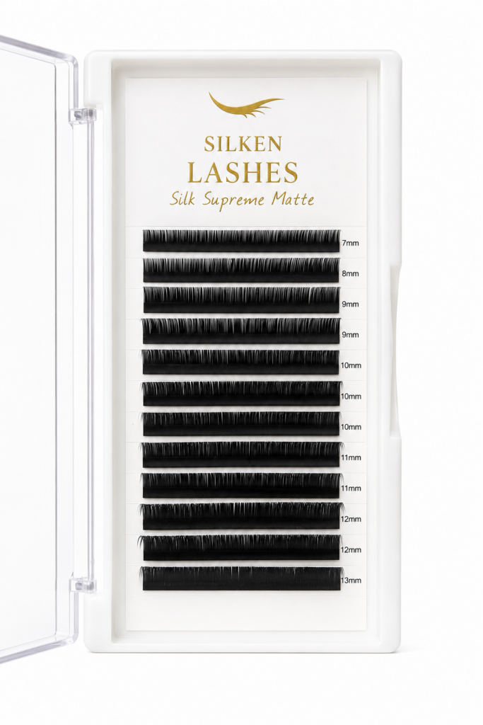 Rzęsy Silk Supreme Matte MIX Silken Lashes 7-13mm - czarne rzęsy o matowym wykończeniu