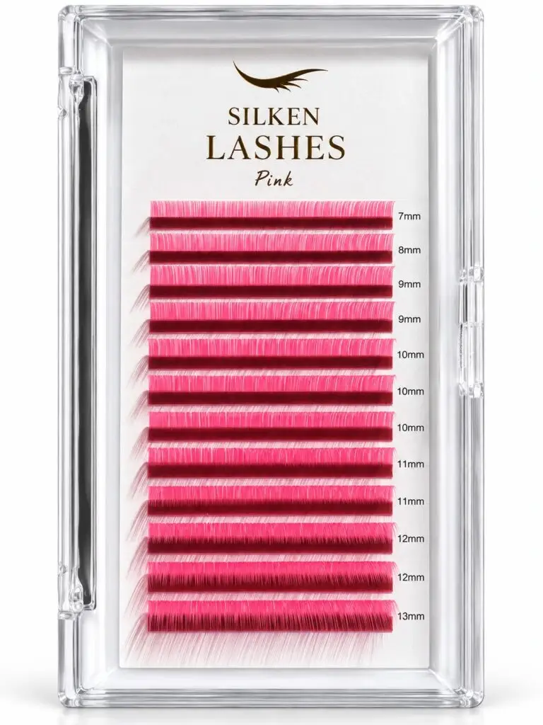 Rzęsy Pink MIX 7-13 mm Silken Lashes – paletka różowych rzęs do przedłużania